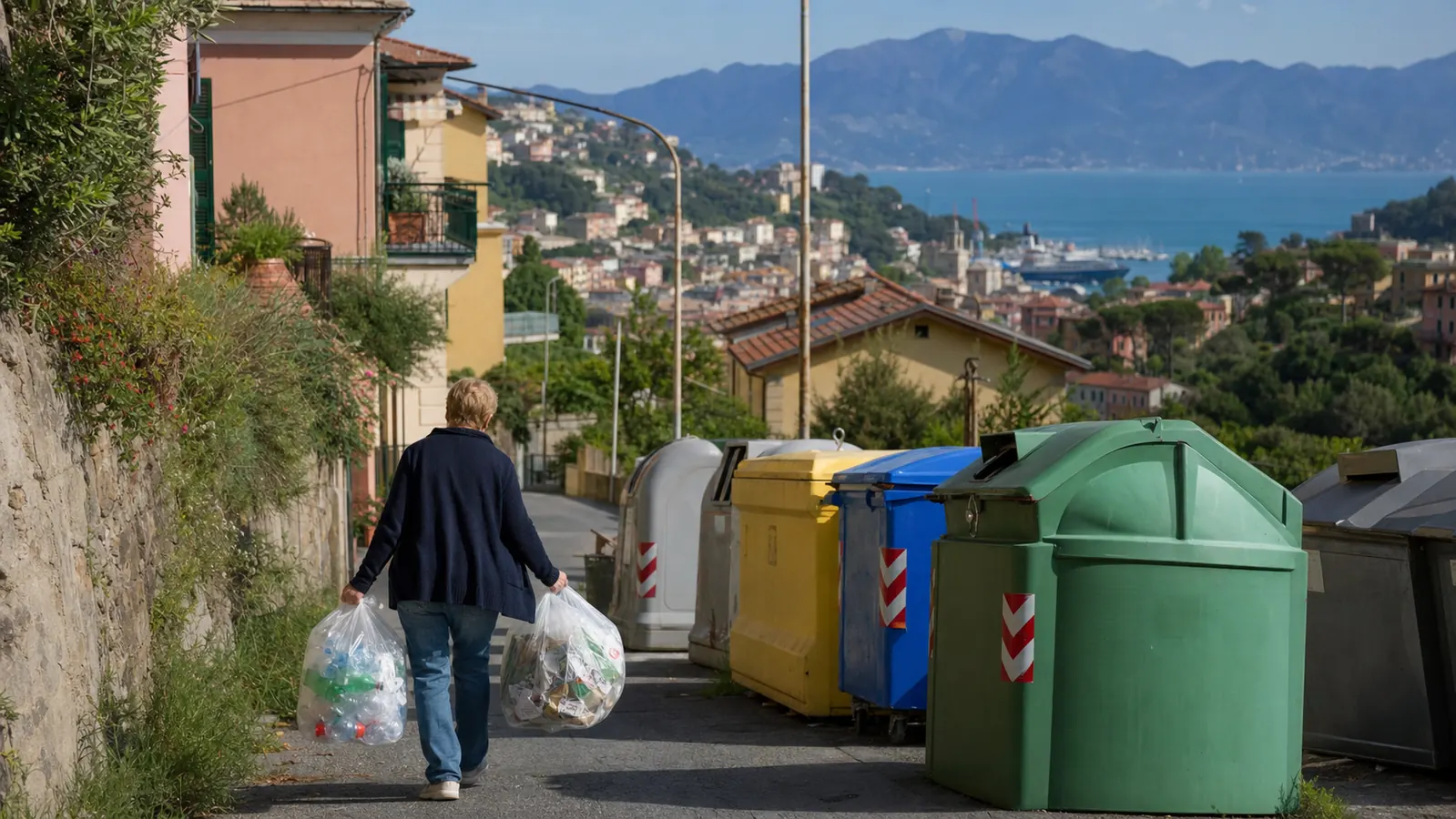 Residenti di La Spezia che conferiscono correttamente i rifiuti urbani