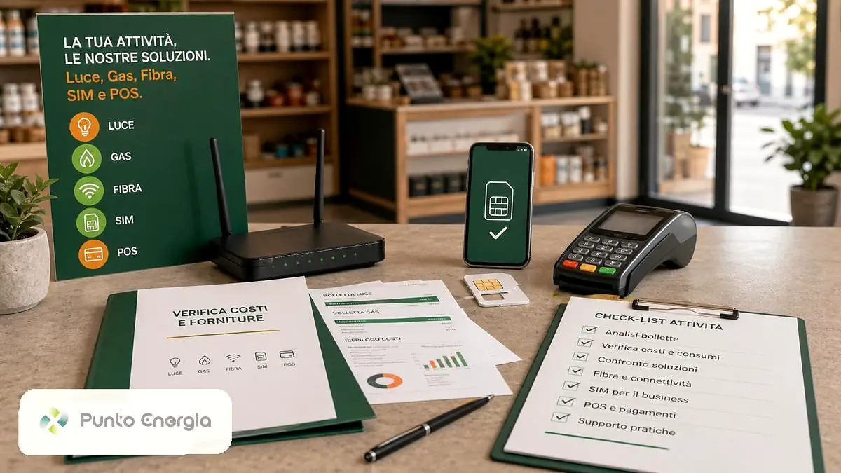 Titolare di attività durante il controllo delle utenze business