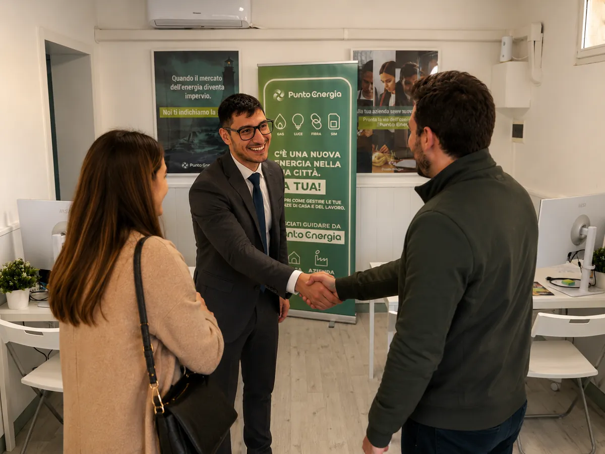 Accoglienza dei clienti nello sportello Punto Energia Modena